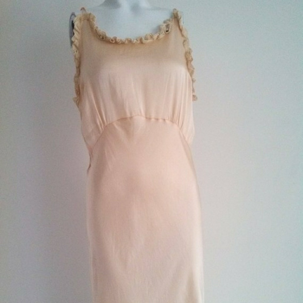 30s 40s Vintage butter soft silk bias nightgown - Picture 1 of 4